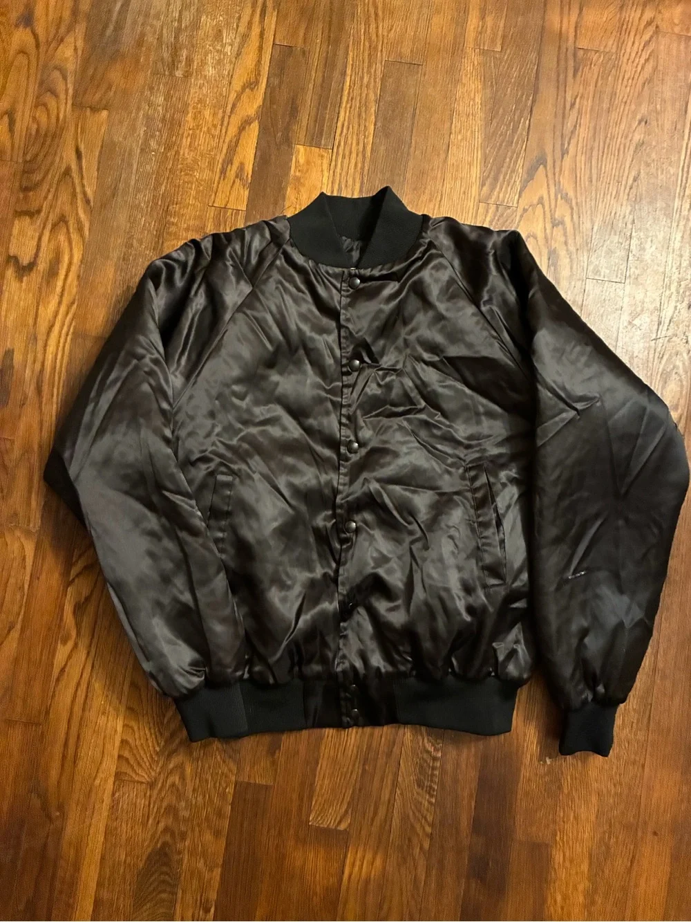 Vintage rock Bottom Farm satin bomber jacket size large